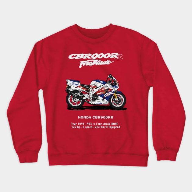 CBR900RR FireBlade Crewneck Sweatshirt by Hilmay